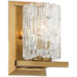 Possini Euro Icelight 8 3/4&quot;H Ice Glass and Warm Brass Sconce