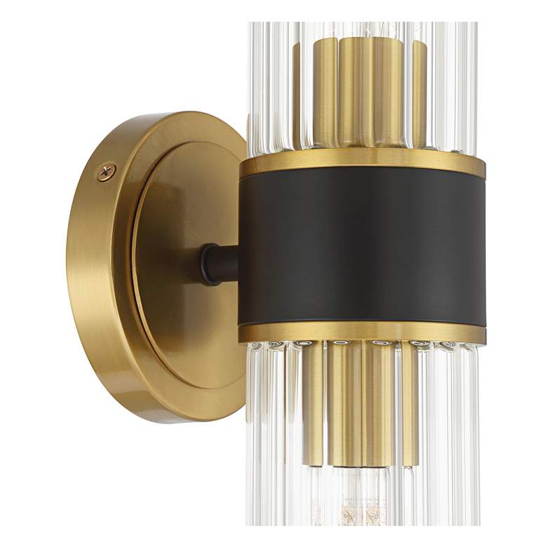 Image 3 Possini Euro Idyl 16 1/4" High Warm Gold and Black 2-Light Bath Light more views