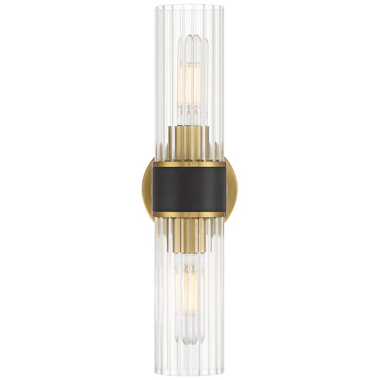 Image 4 Possini Euro Idyl 16 1/4" High Warm Gold and Black 2-Light Bath Light more views