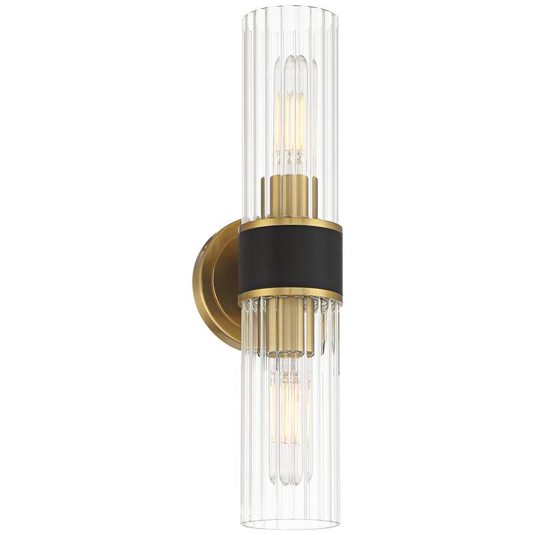 Image 5 Possini Euro Idyl 16 1/4" High Warm Gold and Black 2-Light Bath Light more views