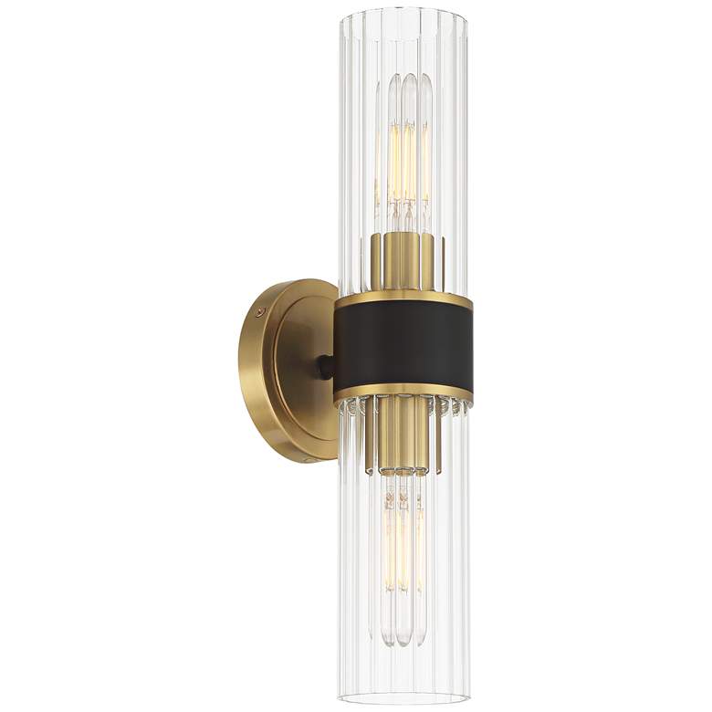Image 6 Possini Euro Idyl 16 1/4" High Warm Gold and Black 2-Light Bath Light more views