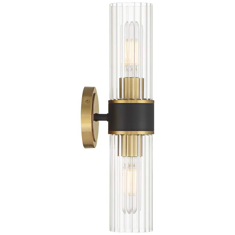 Image 7 Possini Euro Idyl 16 1/4" High Warm Gold and Black 2-Light Bath Light more views