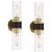 Possini Euro Idyl 16 1/4"H Warm Gold Black 2-Light Bath Light Set of 2