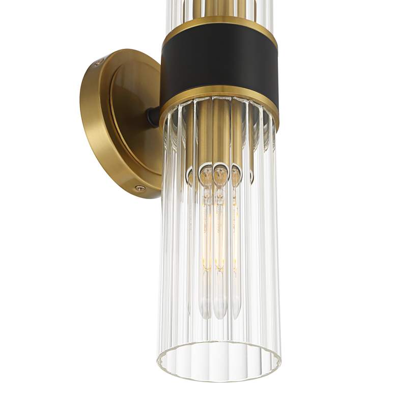 Image 2 Possini Euro Idyl 16 1/4"H Warm Gold Black 2-Light Bath Light Set of 2 more views
