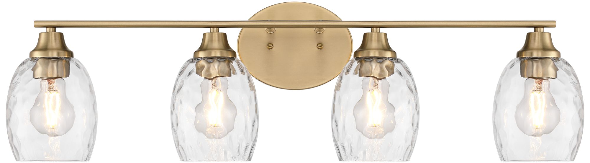 Image 2 Possini Euro Ilya 30 1/2" Wide Satin Brass 4-Light Bath Vanity Light