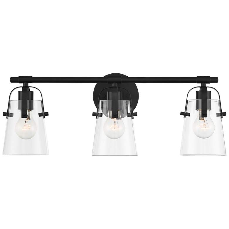Image 2 Possini Euro Indira 24" Wide Black Metal 3-Light Bath Light