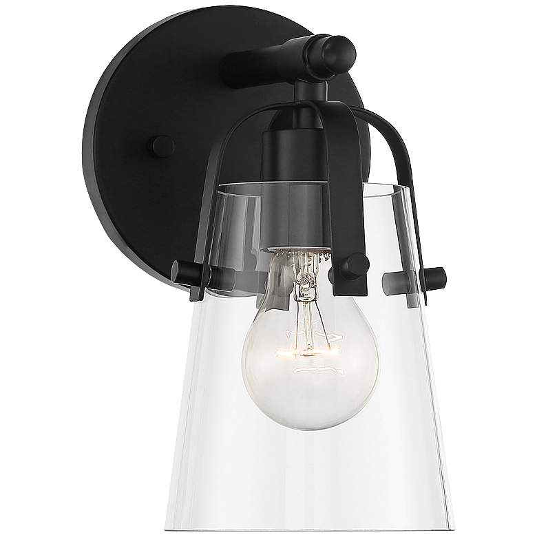 Image 2 Possini Euro Indira 9 1/4" High Black Metal Wall Sconce