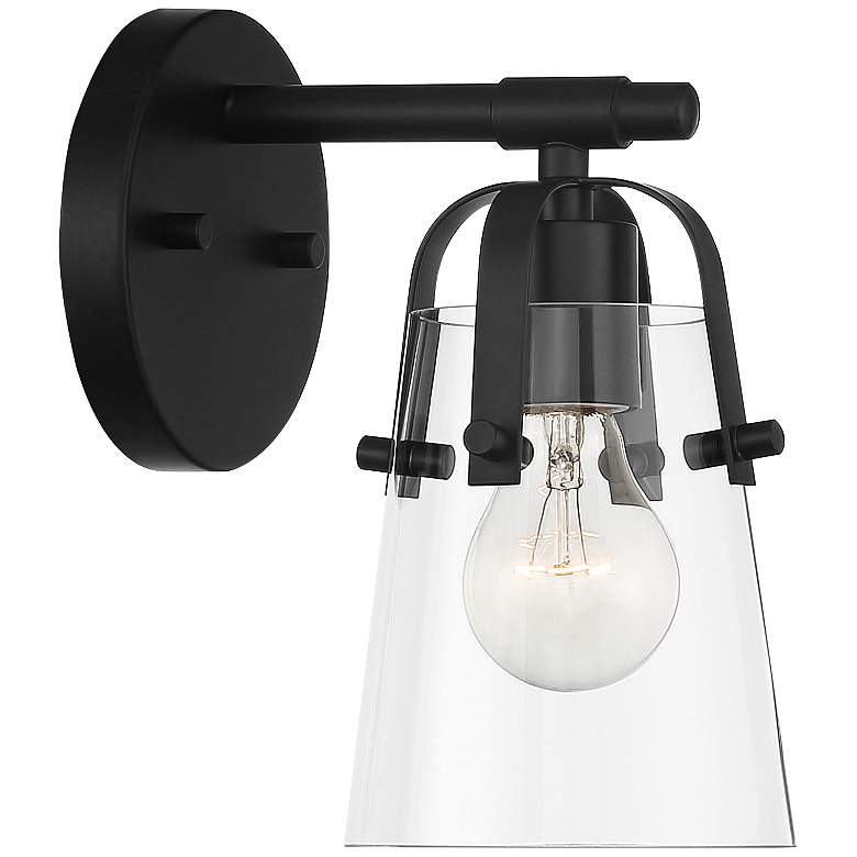 Image 6 Possini Euro Indira 9 1/4" High Black Metal Wall Sconce more views