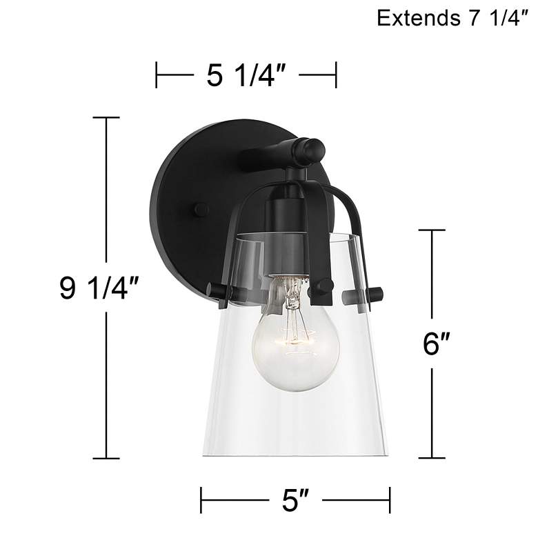 Image 7 Possini Euro Indira 9 1/4" High Black Metal Wall Sconce more views