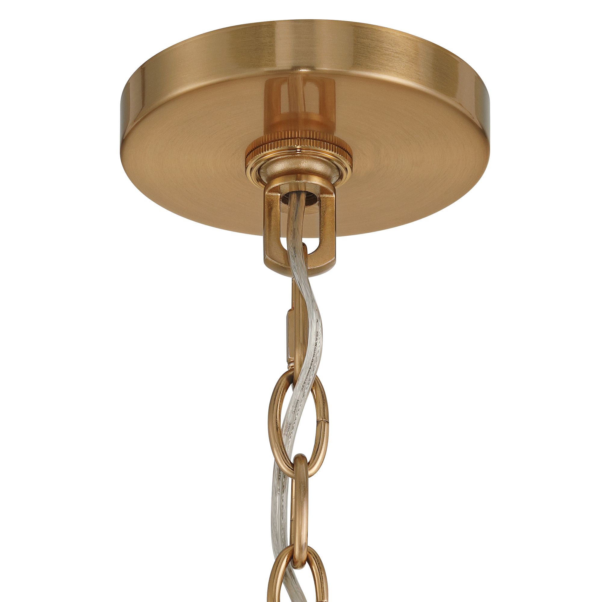 Possini Euro Indy 26" White and Leather 5-Light Drum Pendant Light