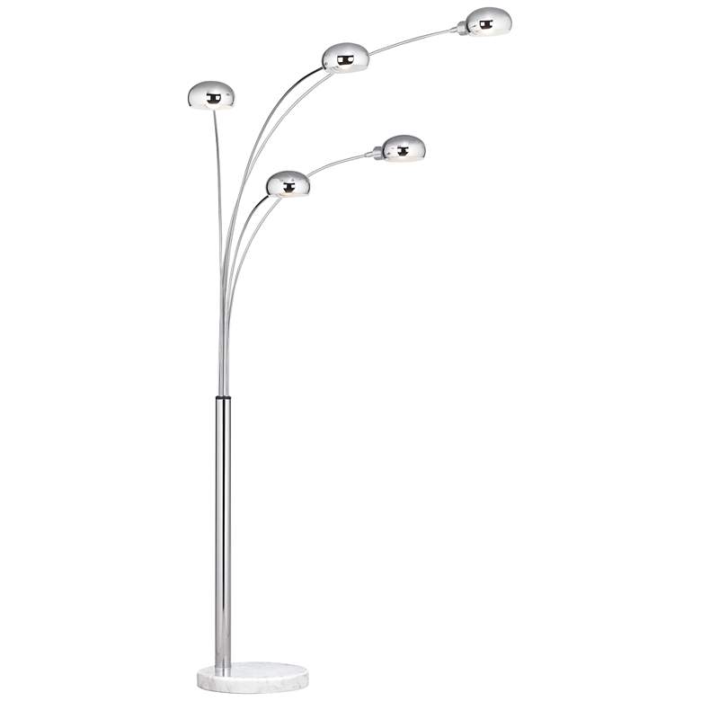 Image 2 Possini Euro Infini 5-Light Arc Floor Lamp with Marble Base and USB Dimmer