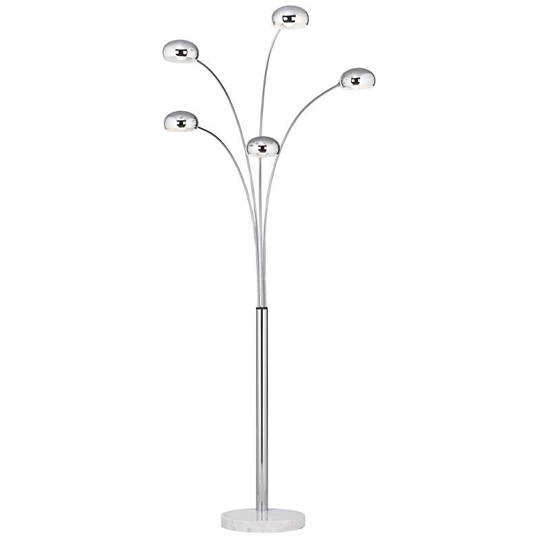 Image 7 Possini Euro Infini 5-Light Arc Floor Lamp with Marble Base and USB Dimmer more views