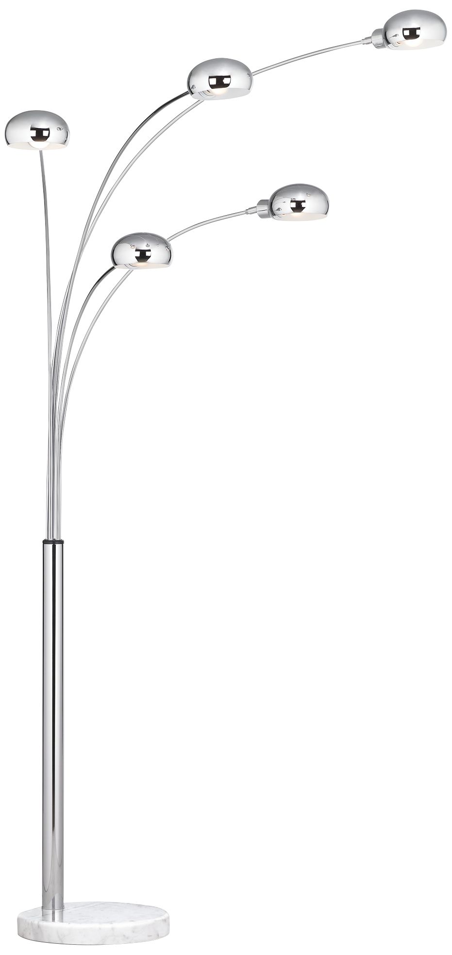 centaur 5 light floor lamp in chrome with marble base