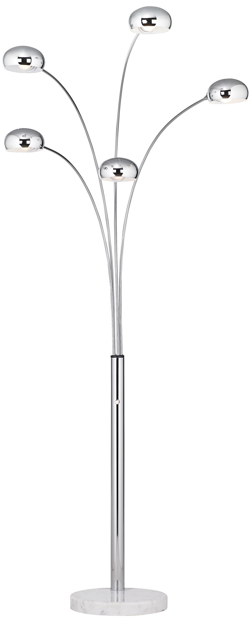 Watch A Video About the Possini Euro Infini 5 Light Marble Chrome Modern Arc Floor Lamp