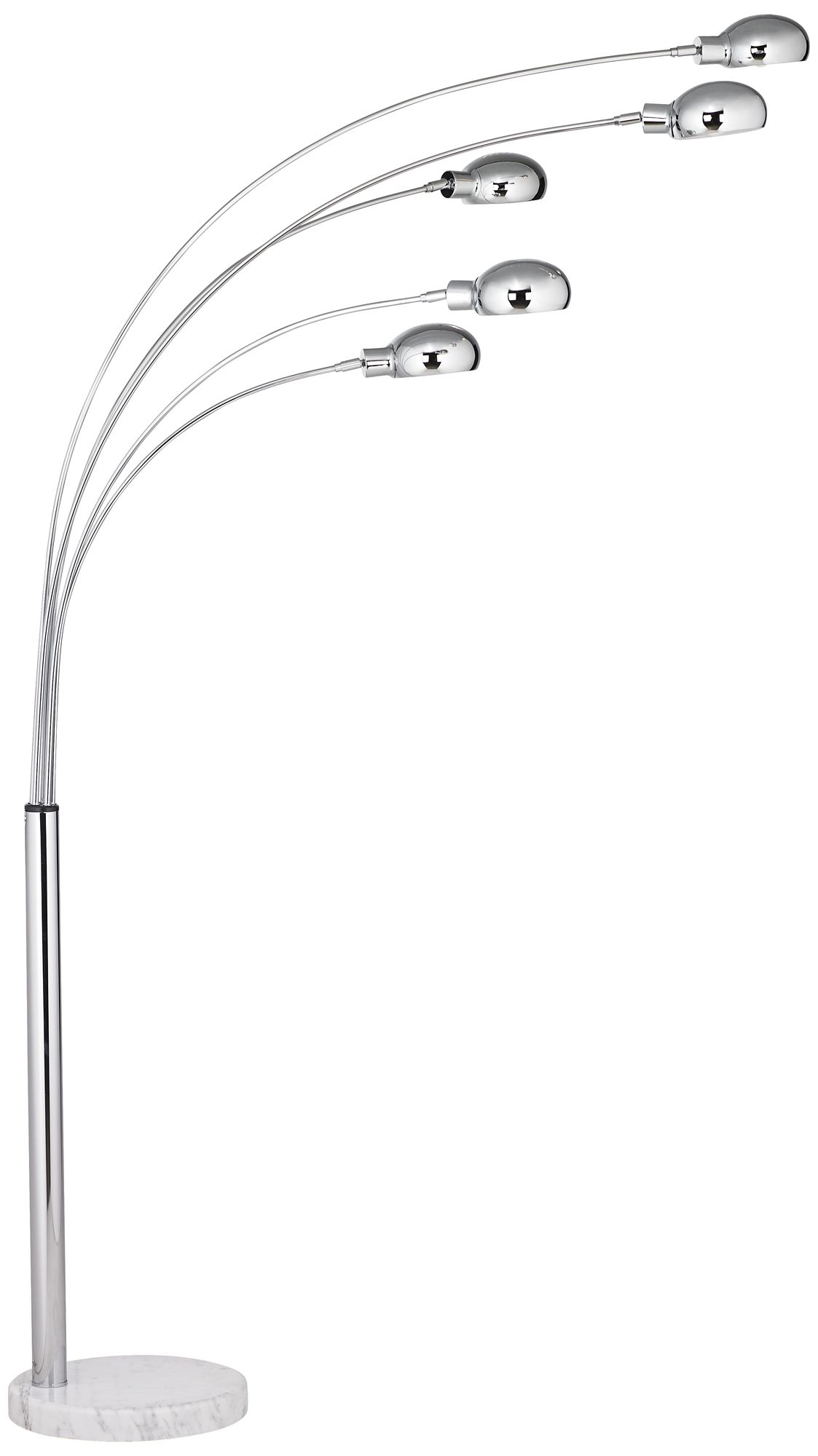 Watch A Video About the Possini Euro Infini 5 Light Marble Chrome Modern Arc Floor Lamp