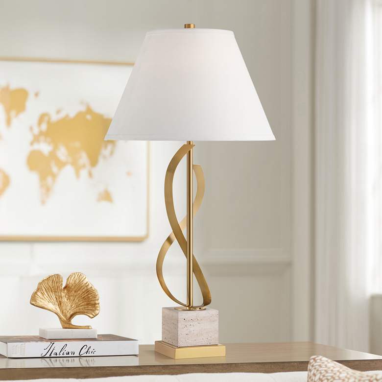 Image 1 Possini Euro Infinity 30 1/4" High Marble and Brass Table Lamp