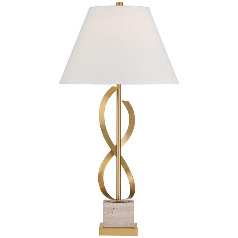 Image 7 Possini Euro Infinity 30 1/4" High Marble and Brass Table Lamp more views