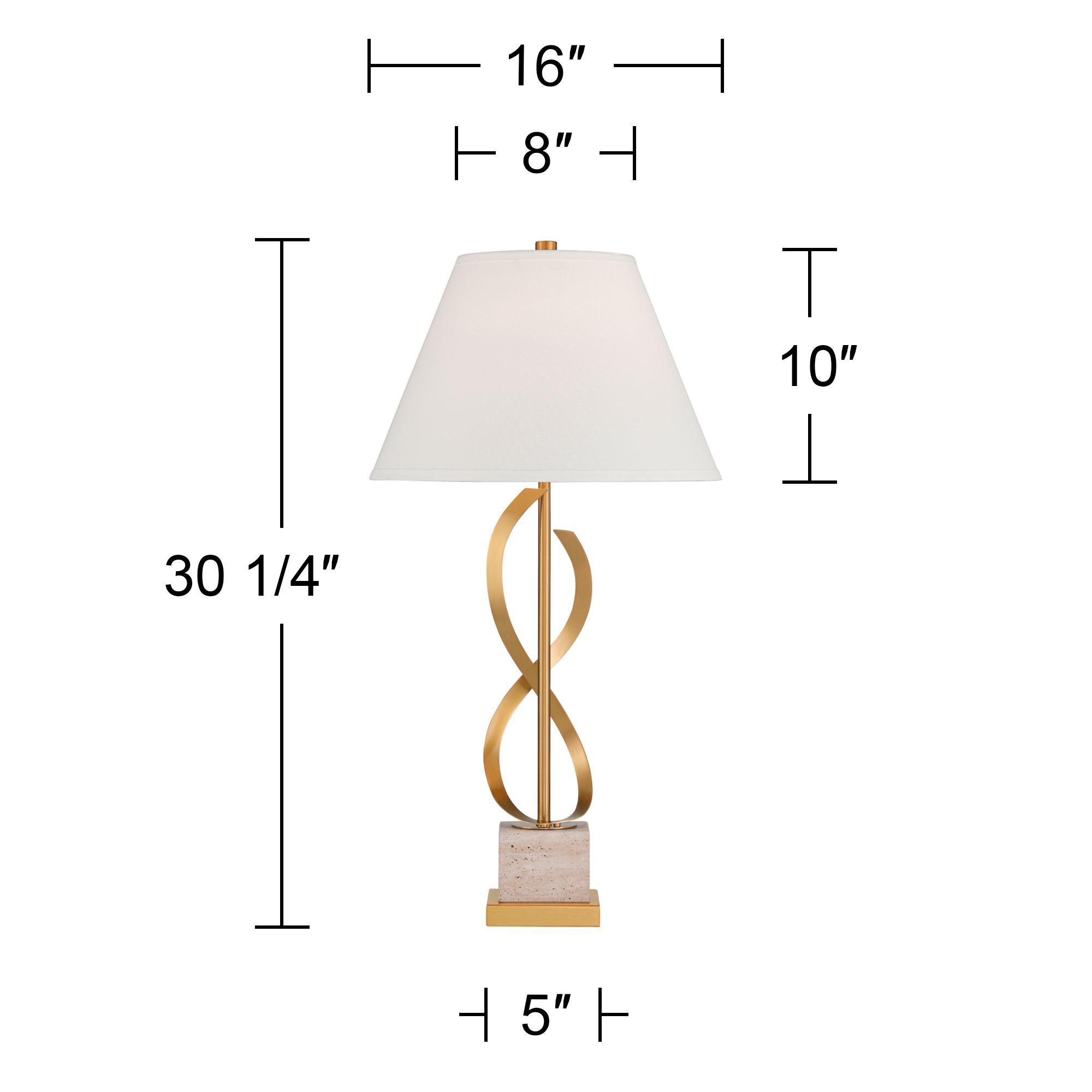 Possini Euro Infinity 30 1/4" High Marble and Brass Table Lamp