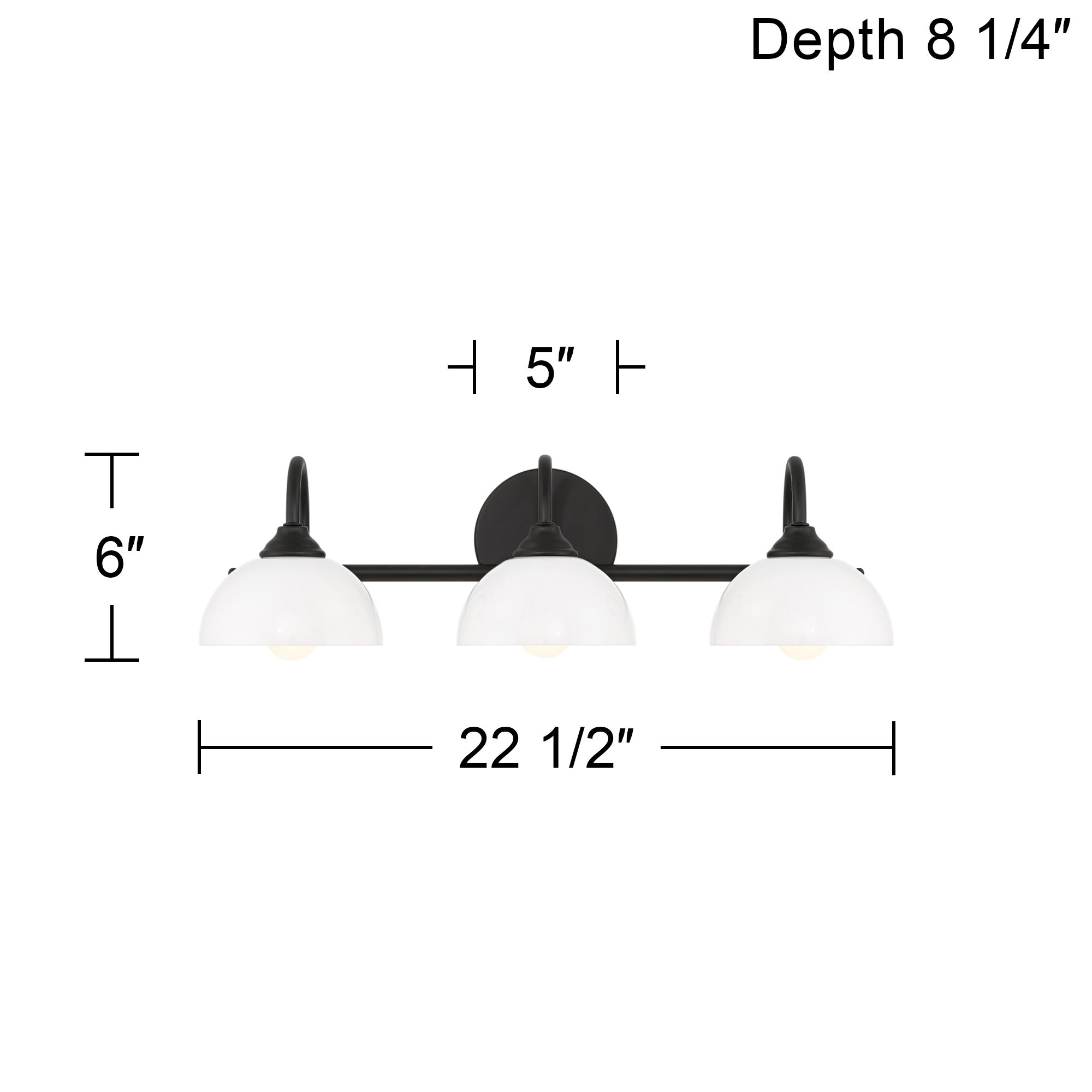 Possini Euro Ingrid 22 1/2" Wide Black 3-Light Bath Light