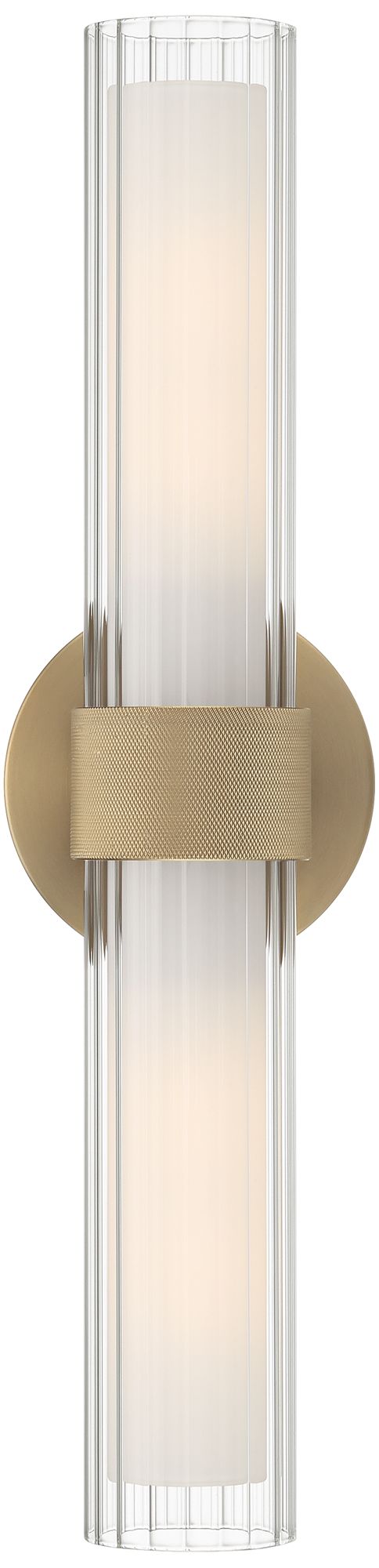 Image 2 Possini Euro Innsbruck 19 1/2" High Warm Brass and Glass Bath Light