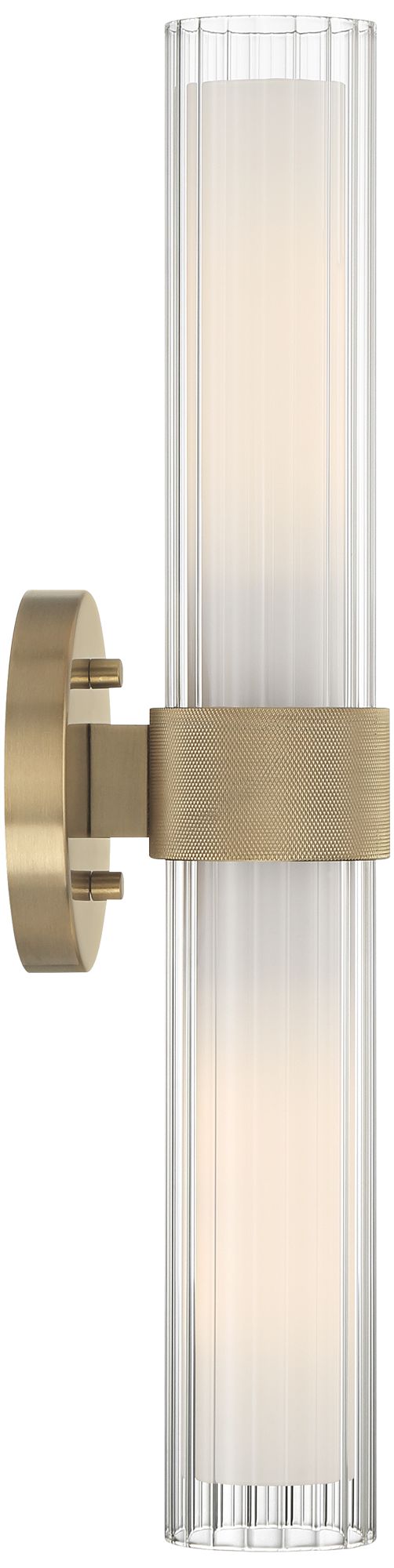 Image 7 Possini Euro Innsbruck 19 1/2" High Warm Brass and Glass Bath Light more views