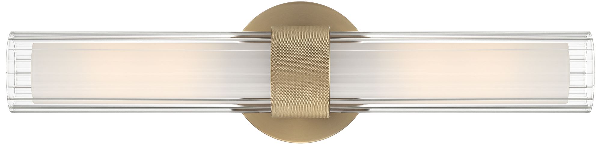 Possini Euro Innsbruck 19 1/2" High Warm Brass and Glass Bath Light