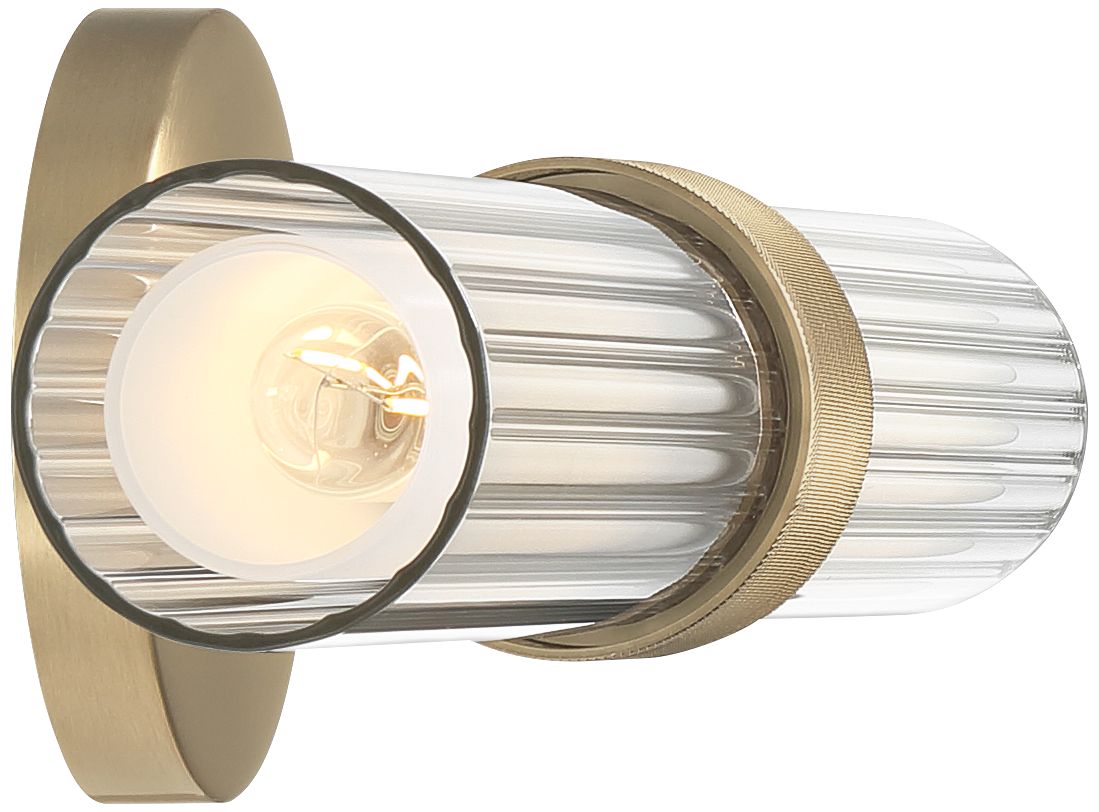 Possini Euro Innsbruck 19 1/2" High Warm Brass and Glass Bath Light