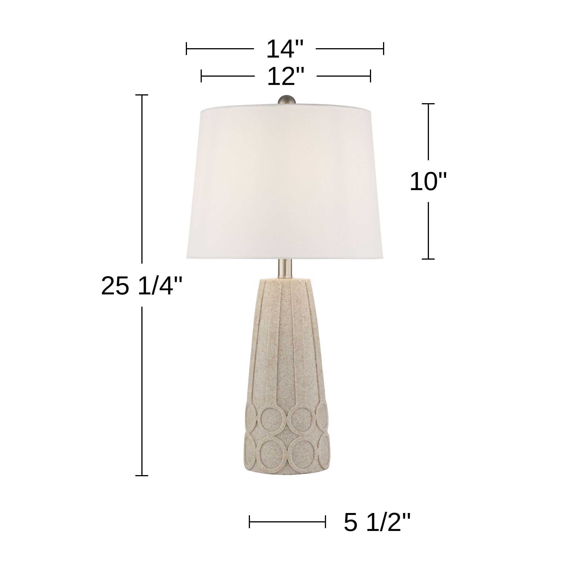 Possini Euro Ionia 25 1/4" High Sand Pattern USB Table Lamp Set of 2