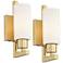 Possini Euro Irina 10" High Satin Brass Wall Sconce Set of 2