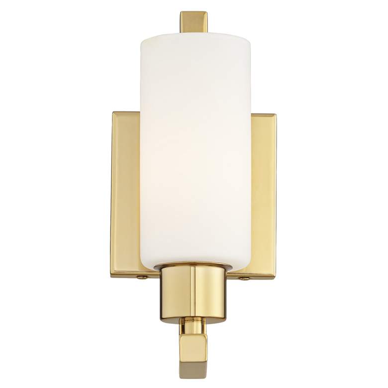Image 2 Possini Euro Irina 10" High Satin Brass Wall Sconce Set of 2 more views