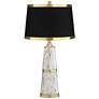 Possini Euro Irina 29" Black Shade Faux Marble Table Lamp