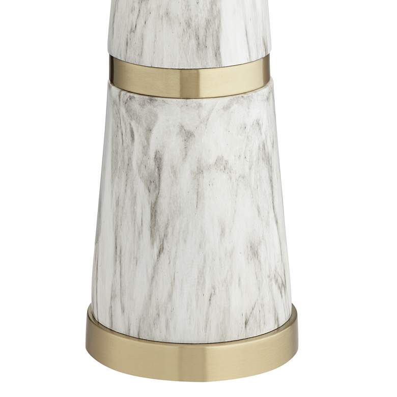 Image 6 Possini Euro Irina 29 inch White Modern Faux Marble Table Lamp more views