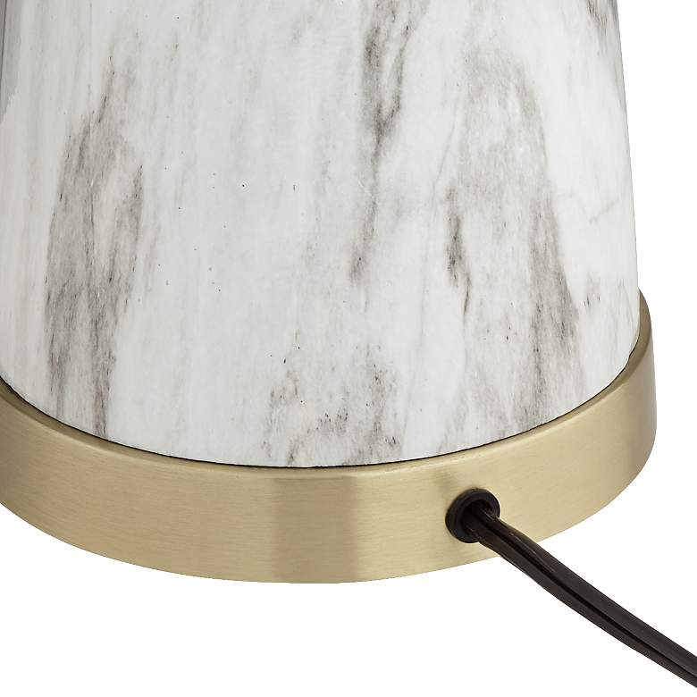 Image 7 Possini Euro Irina 29 inch White Modern Faux Marble Table Lamp more views