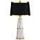 Possini Euro Irina Faux Marble Table Lamp with Black Shade