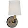 Possini Euro Isabel 12" High Warm Brass Black Wall Sconce