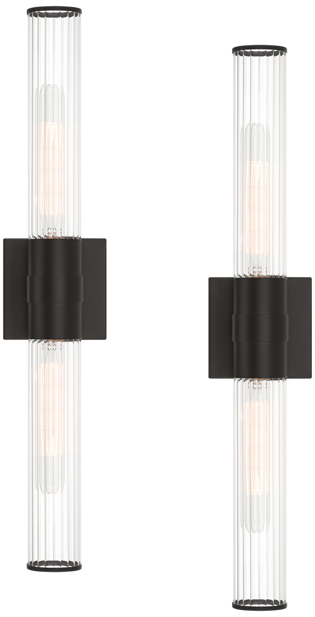 Image 3 Possini Euro Isabella 24 1/4" Wide Black 2-Light Bath Light Set of 2