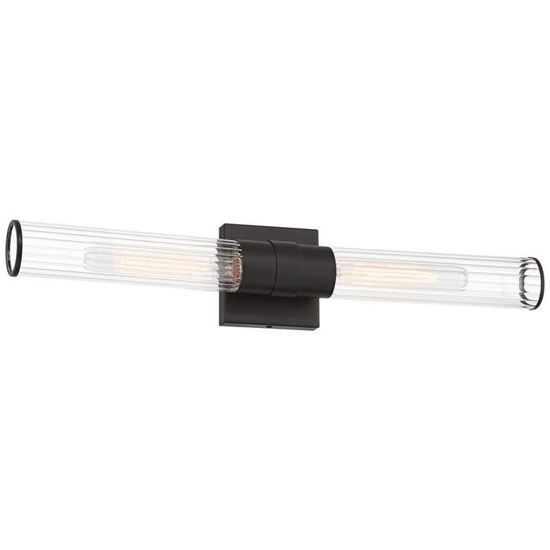 Image 1 Possini Euro Isabella 24 1/4" Wide Black 2-Light Bath Light