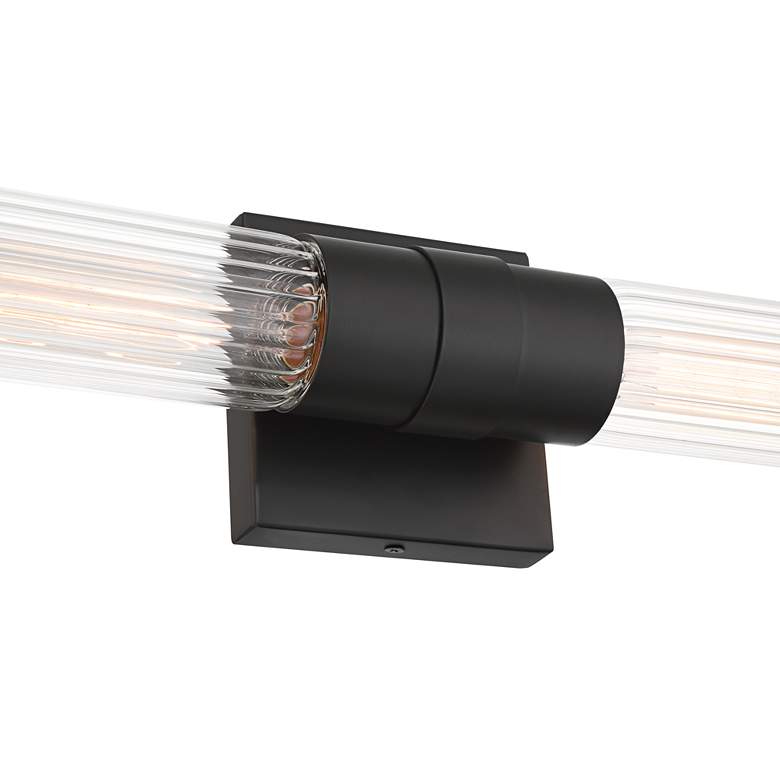 Image 3 Possini Euro Isabella 24 1/4" Wide Black 2-Light Bath Light more views