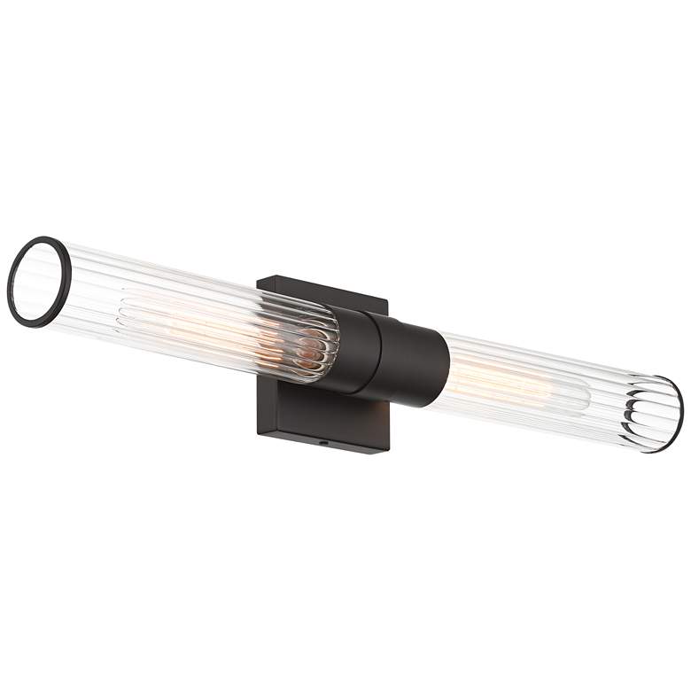 Image 6 Possini Euro Isabella 24 1/4" Wide Black 2-Light Bath Light more views