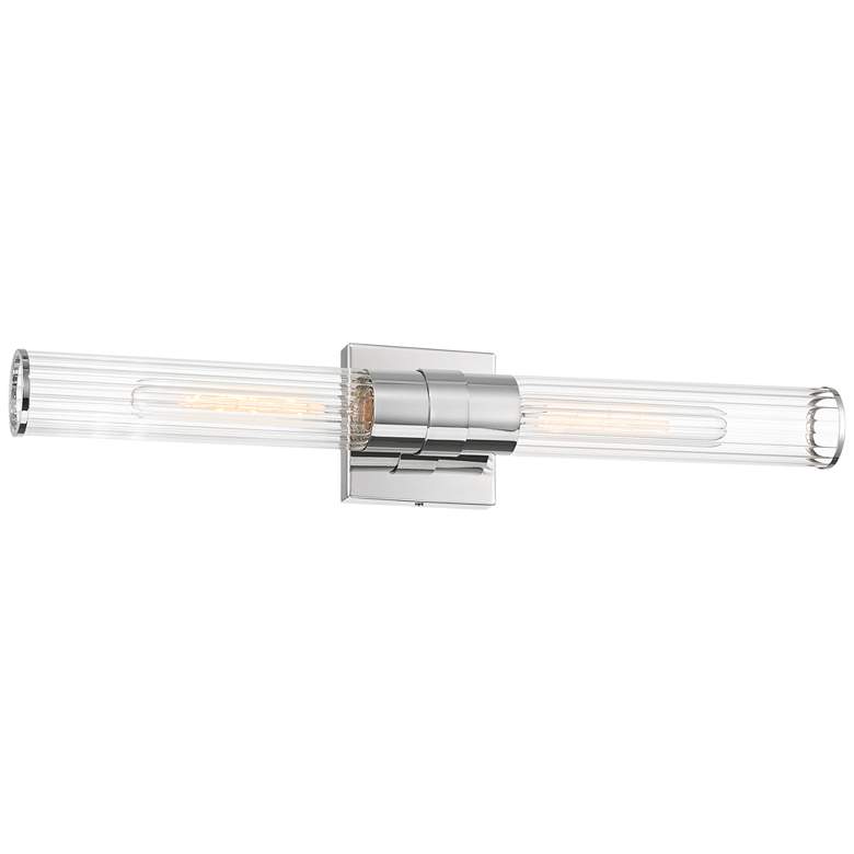 Image 1 Possini Euro Isabella 24 1/4" Wide Polished Nickel 2-Light Bath Light