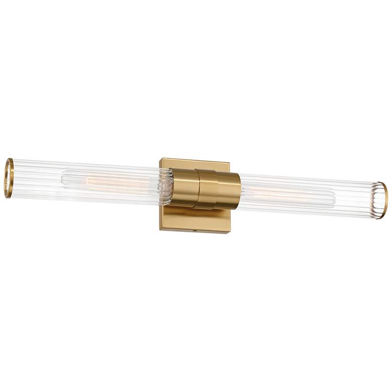 Image 1 Possini Euro Isabella 24 1/4" Wide Warm Brass 2-Light Bath Light