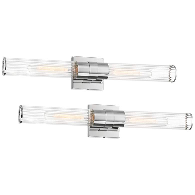Image 1 Possini Euro Isabella 24 1/4"W Polished Nickel Bath Light Set of 2