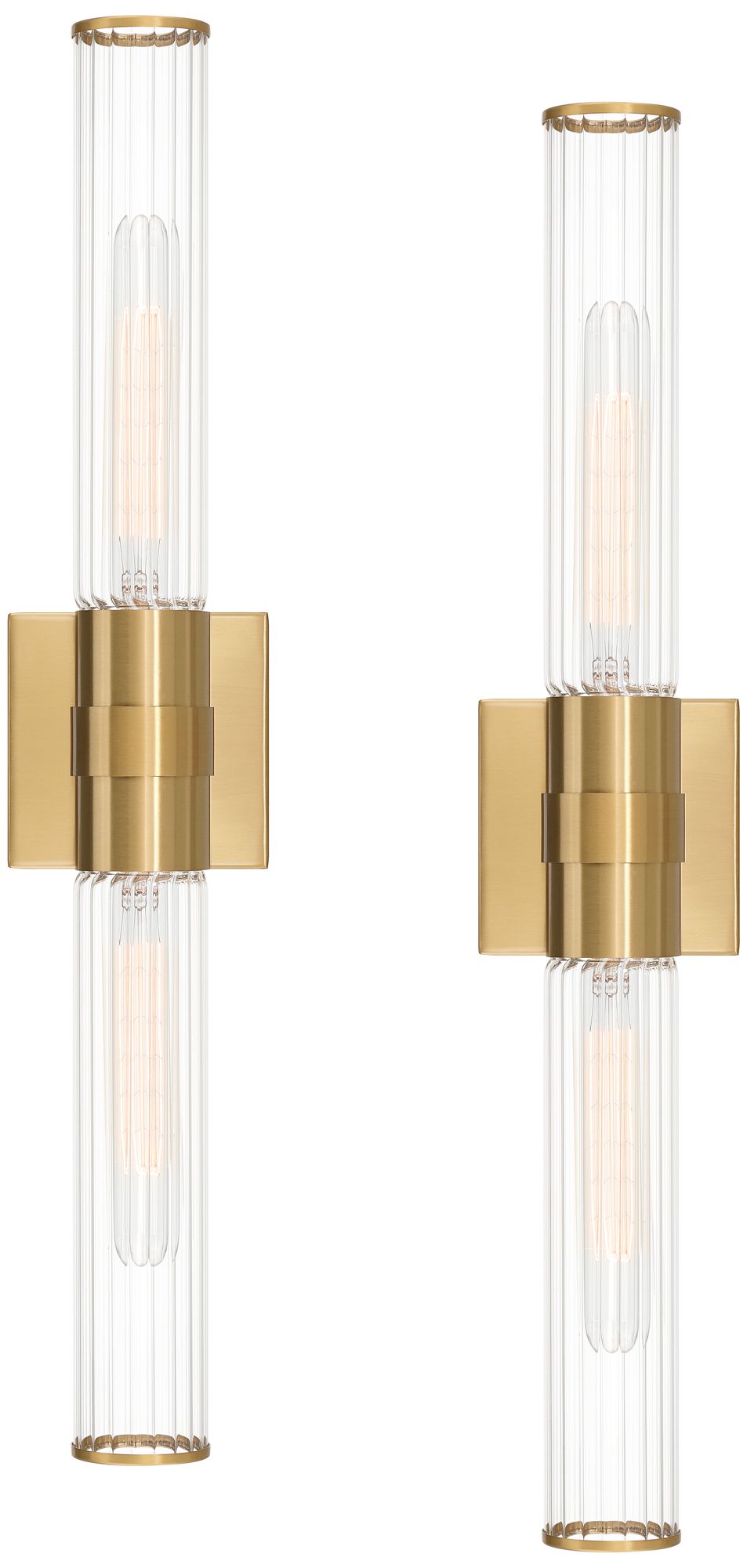 Image 3 Possini Euro Isabella 24 1/4"W Warm Brass 2-Light Bath Light Set of 2