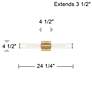 Possini Euro Isabella 24 1/4"W Warm Brass 2-Light Bath Light Set of 2