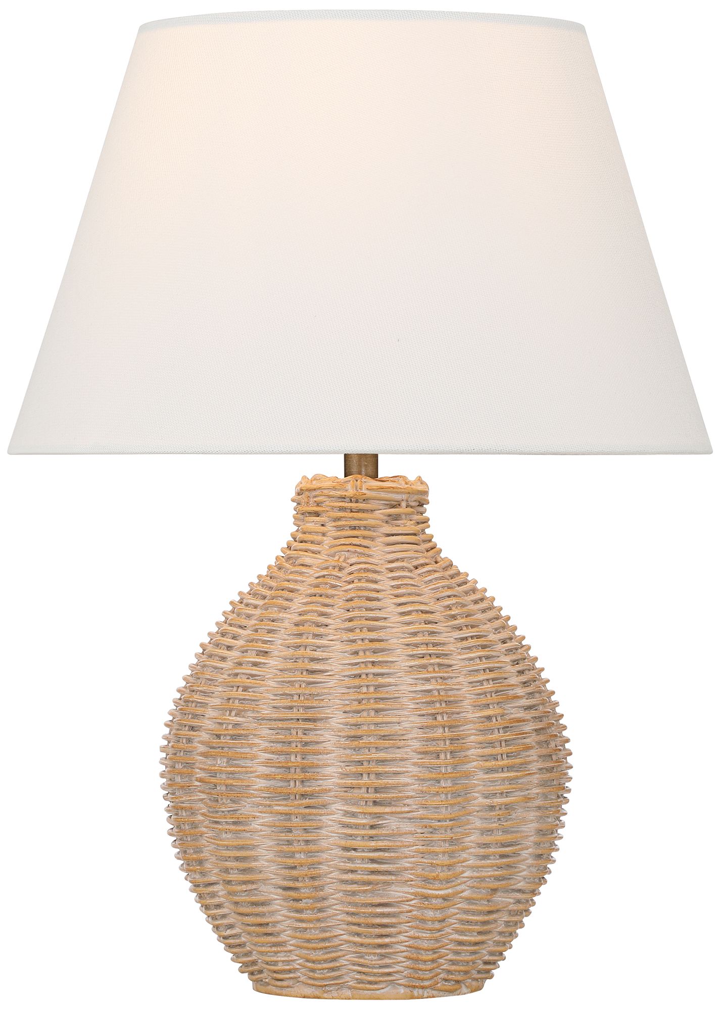 Image 3 Possini Euro Isla 15" High Faux Rattan Living Room Accent Table Lamp