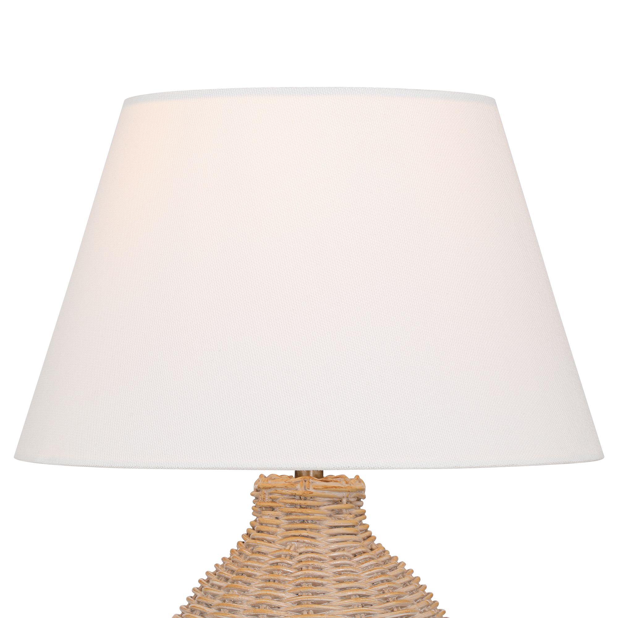 Image 4 Possini Euro Isla 15" High Faux Rattan Living Room Accent Table Lamp more views