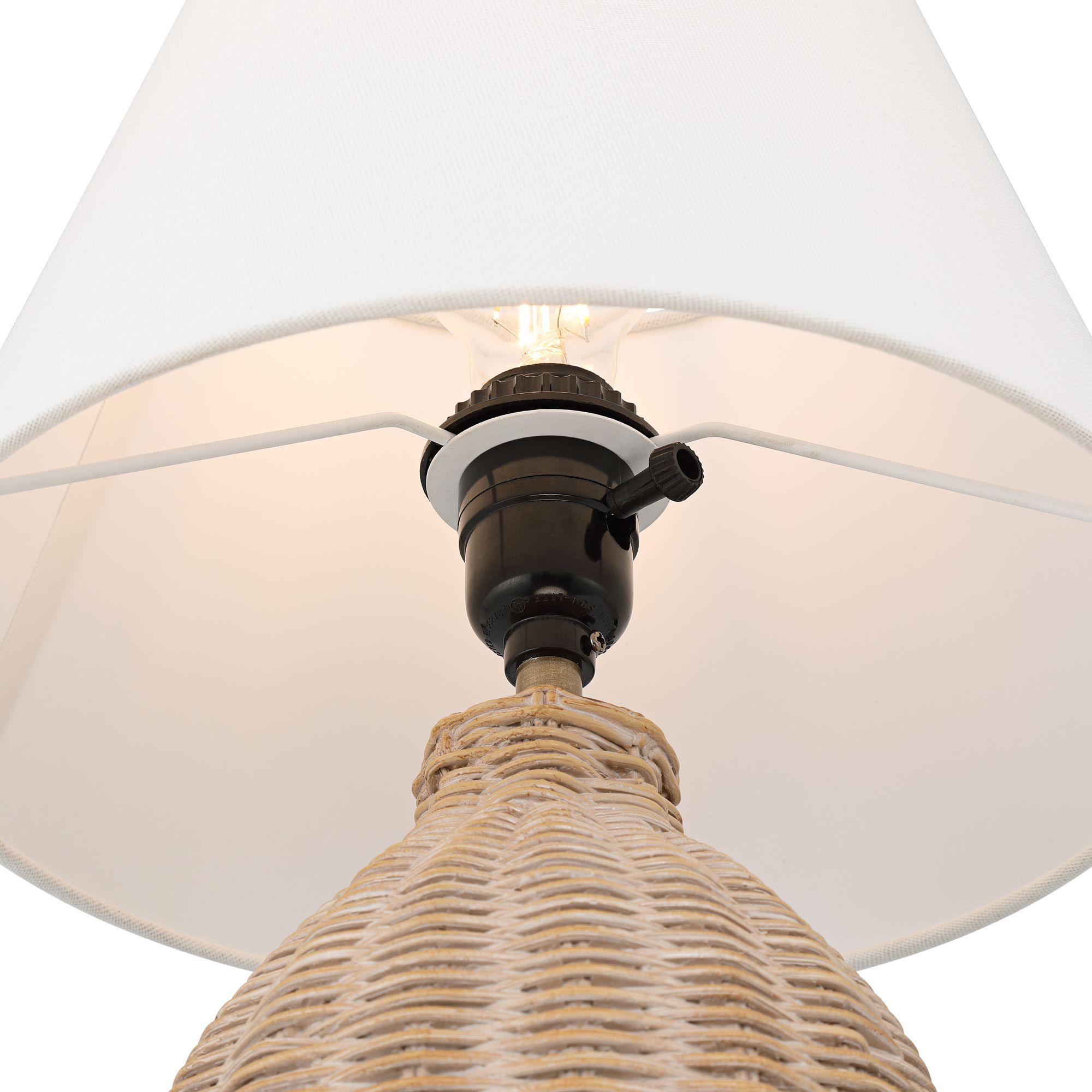 Image 5 Possini Euro Isla 15" High Faux Rattan Living Room Accent Table Lamp more views