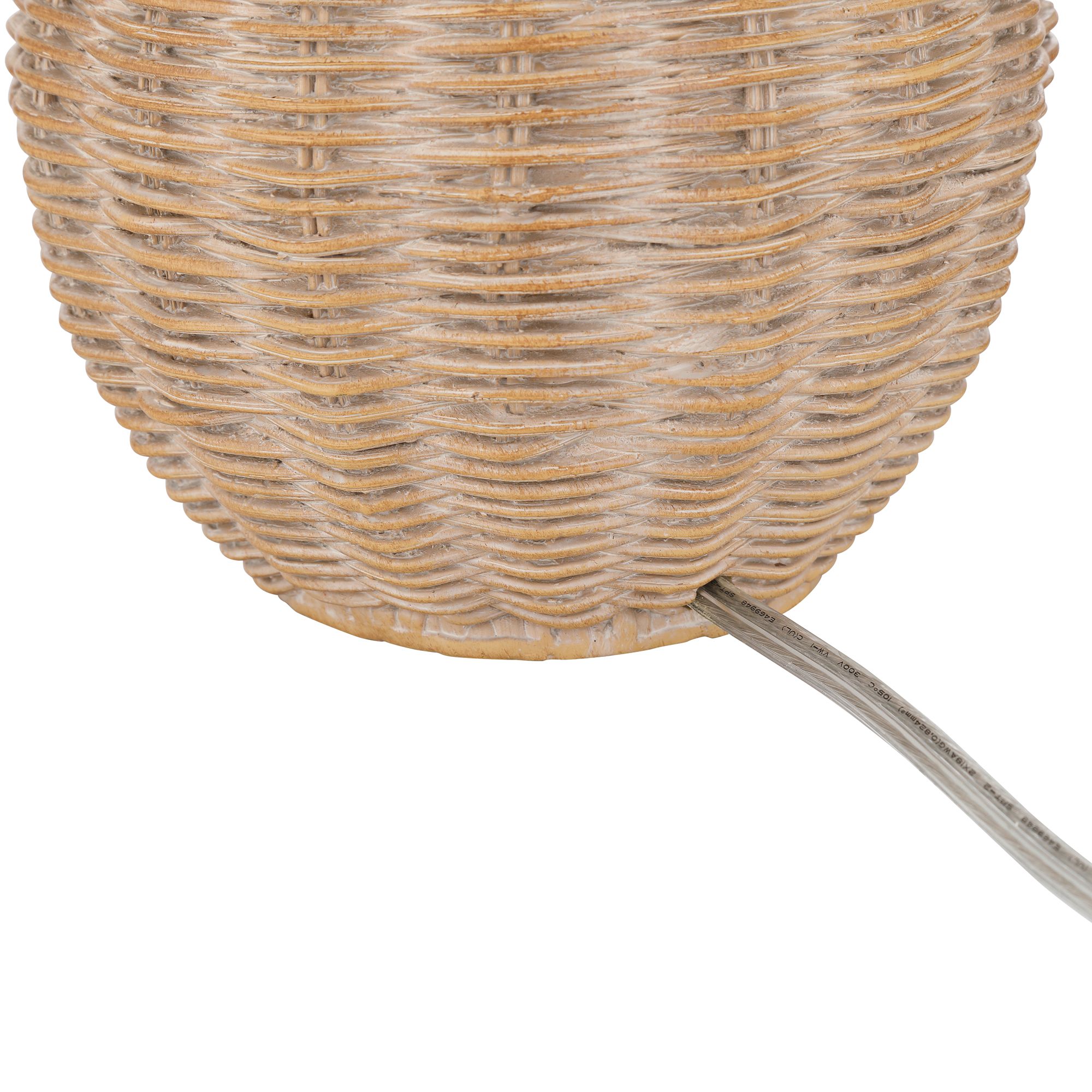 Possini Euro Isla 15" High Faux Rattan Living Room Accent Table Lamp in scene