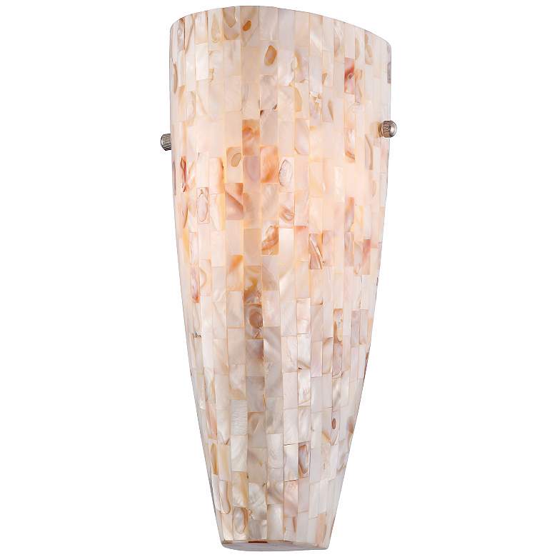 Image 3 Possini Euro Isola 11 3/4" High Mother of Pearl Mosaic Wall Sconce more views