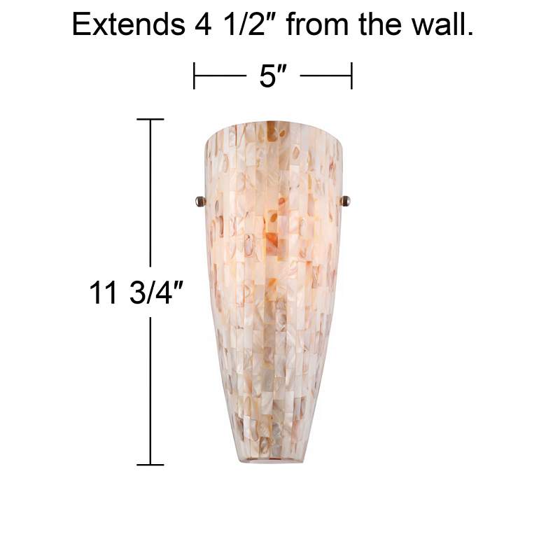 Image 5 Possini Euro Isola 11 3/4" High Mother of Pearl Mosaic Wall Sconce more views